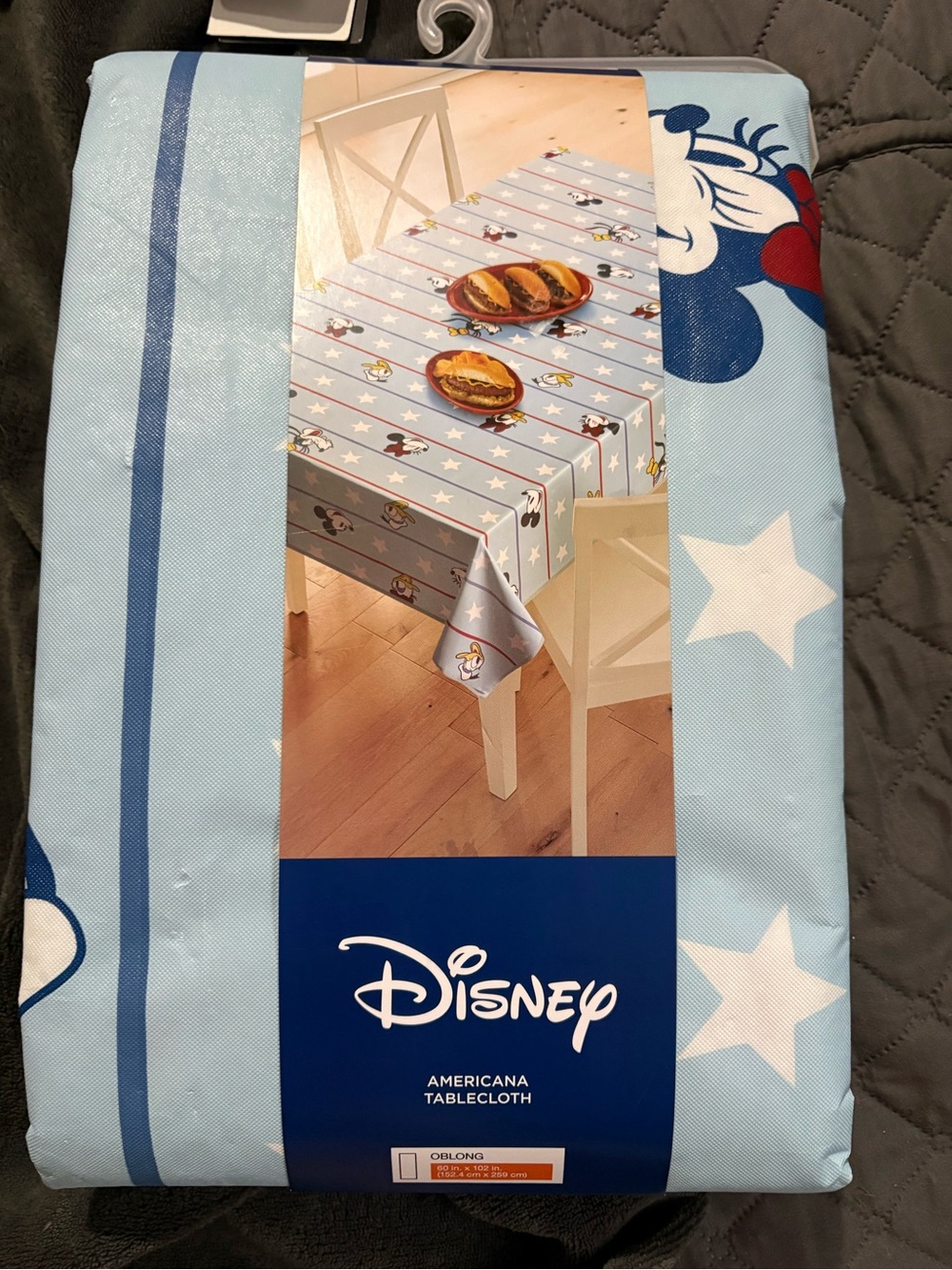Disney Light Blue and White Mickey Stars Tablecloth
